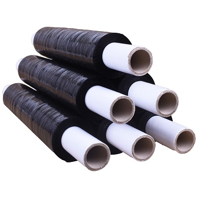 6 x Rolls Of 400mm x 300M Medium Duty Black Ext Core Pallet Wrap